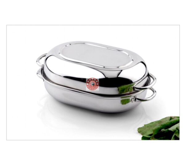 Capsile Shaped Double Roasting Tin with handles