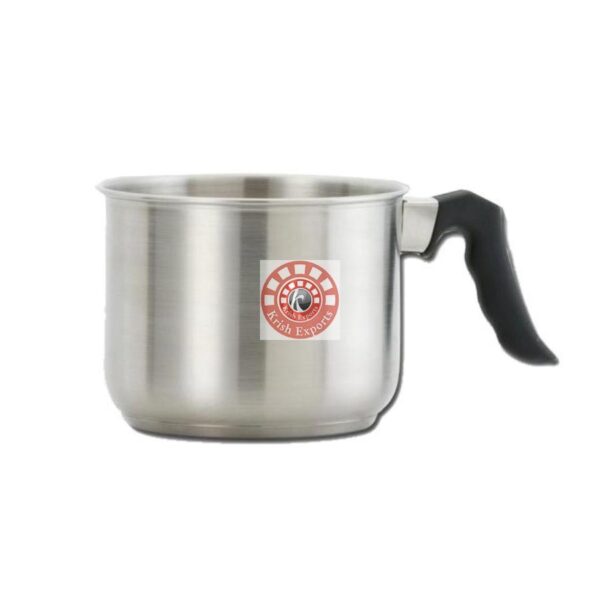 Encapsulated Straight Milk Pan with bent bakelite handle