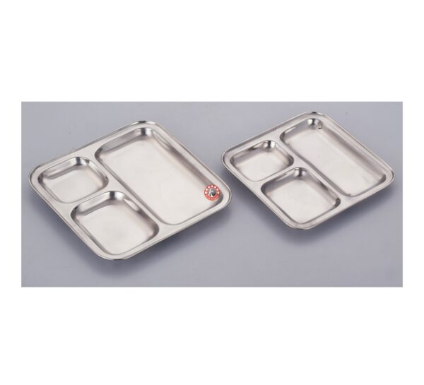 Square 3 Compartment Tray