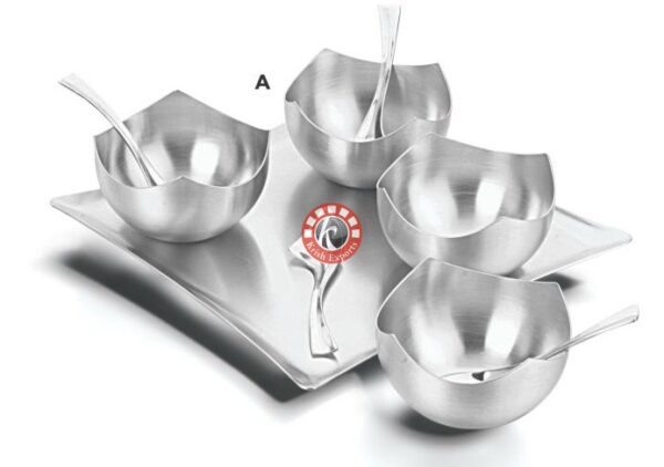 Four Petal Bowl Snack Tray Set-3 Pcs