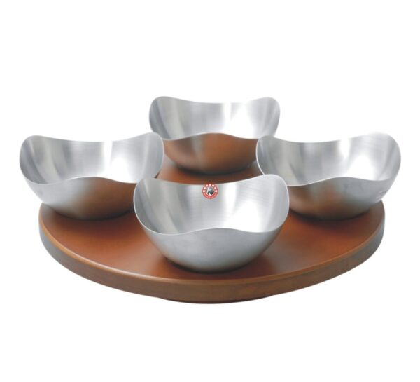 Opera Bowl with Wooden Revolving Tray