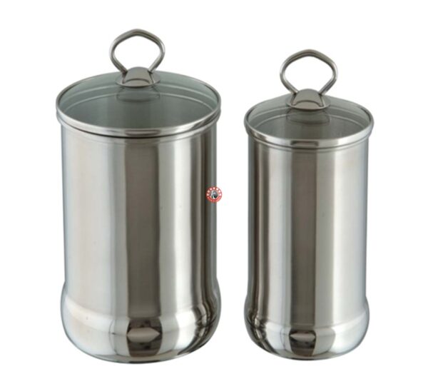 Buldging Glass Lid Canister Sets