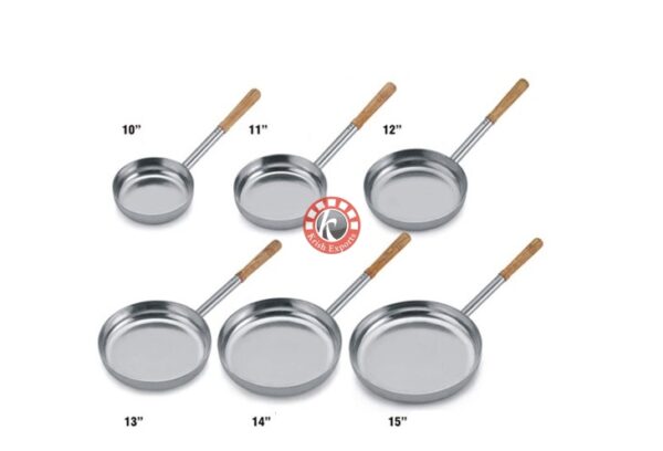 Professional Frying Pan with Wooden Handle - Tin Coated