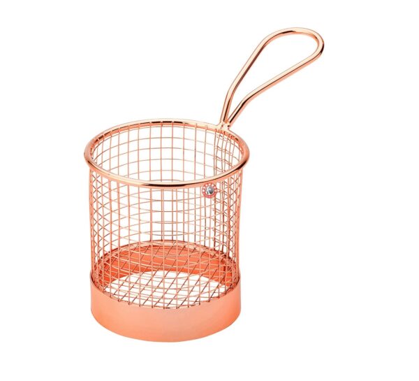 Mini Serving Basket - Round Copper Finish