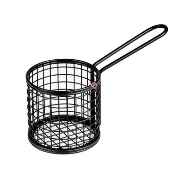 Mini Serving Basket - Round Mild Steel Black