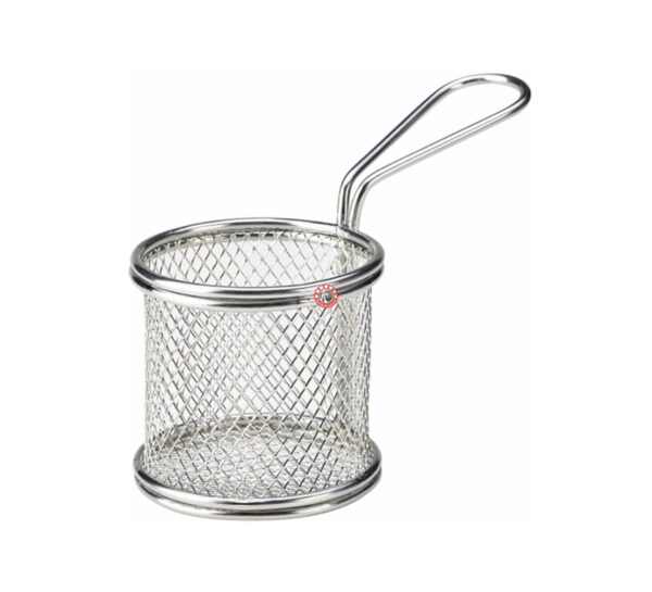 Mini Serving Basket Euro - Round Steel Finish