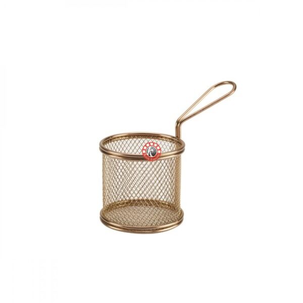 Mini Serving Basket Euro - Round Copper Finish