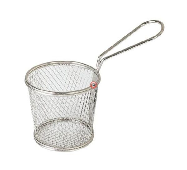 Mini Serving Basket Taper- Round Steel Finish