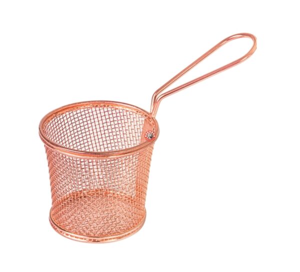 Mini Serving Basket Taper- Round Copper Finish