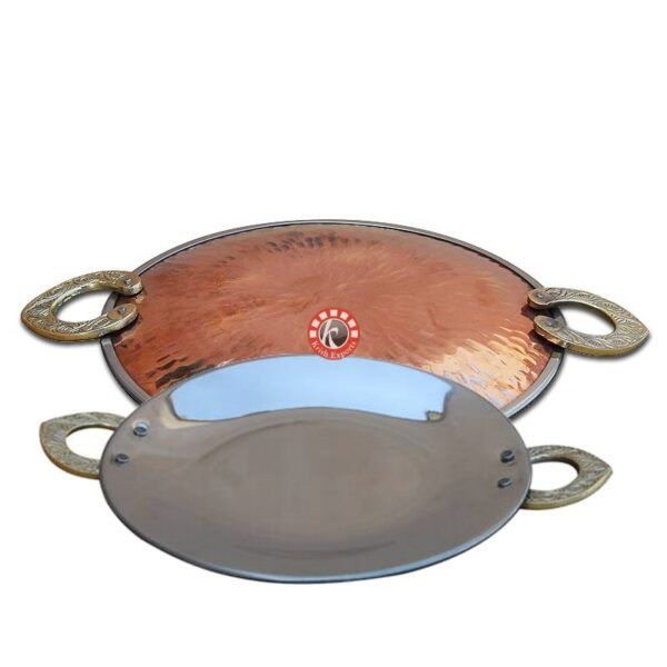 Round Serving Platter - Copper Hammerred