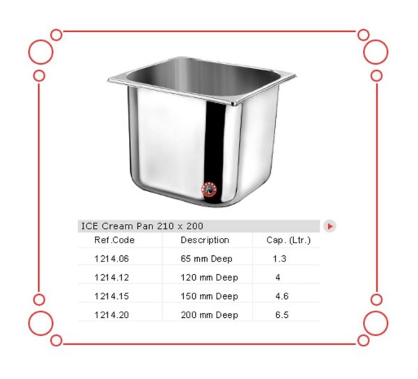 ICE CREAM PAN 210 X 200 MM